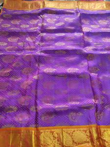 Purple And Gold Pure Kanchipuram Silk Saree