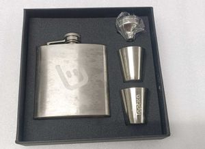 Steel Matt Finish Hip Flask with 2 Shot Glasses