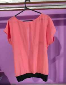 Pink Casual Half Sleeve Blouse