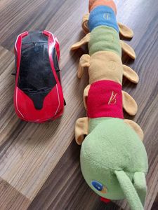 Car Set And  CATERPILLAR SOFT TOY