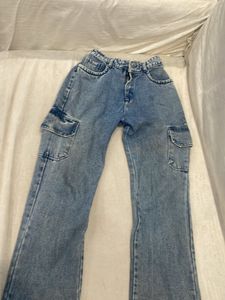 Washed Baggy Blue Jeans