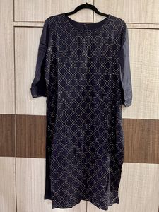 Black Kurta With Small Sequin Work (Bust 42)