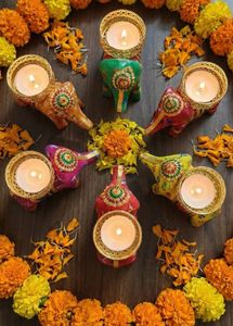 Elephant Tealight Holders Set of 6