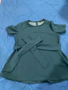 Green Shein Top with Belt