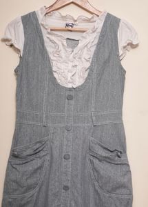 Grey Button Up Dress