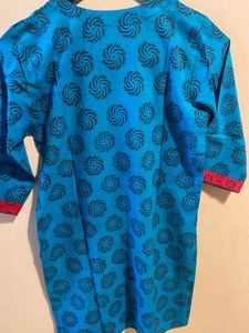 Blue Printed Tunic Top