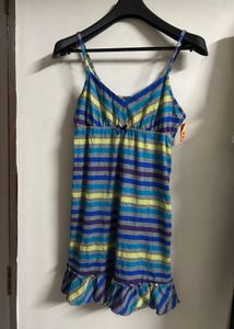 Striped Mini Slip Dress