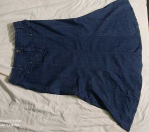 Vintage Button-Front Denim Midi Skirt