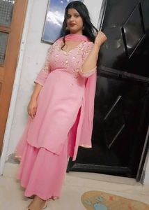Pink Embellished Shrara Suit