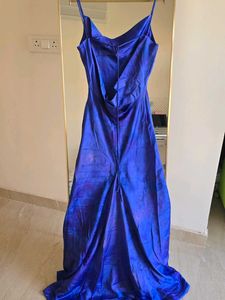 ZARA Long Printed Fishtail Satin Dress