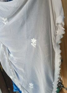 powder blue chikankari kurti set