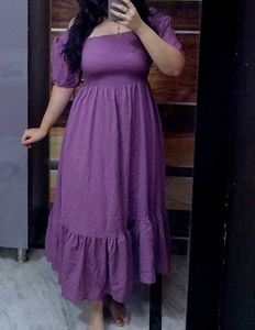 Purple Off-Shoulder Dress