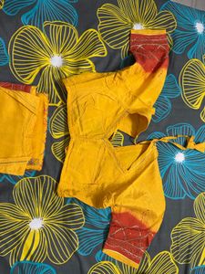 Yellow &amp; Red Salwar Kameez