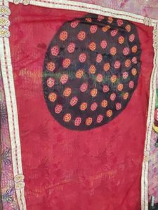 Red Floral Print Fabric Saree