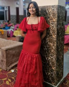 Red Bodycone Mermaid Gown