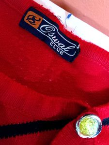 Red Floral Embellished Sweater