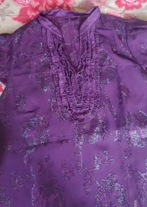 Vintage Purple Floral Blouse