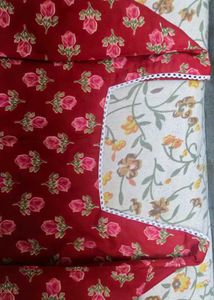 Red Floral Print Kurta