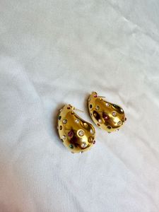 Diamond Studded 18K Gold Plated Studs