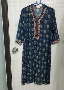 Biba Embroidered Blue Kurta