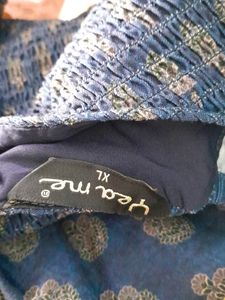 Dark Denim Blue Printed Dress (Women&#39;s)