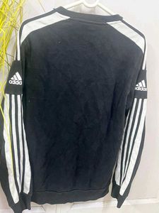 Adidas Black &amp; White Striped Sweatshirt