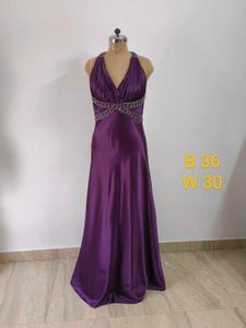 Purple Satin Gown