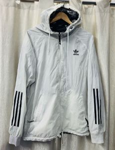 Adidas White Hooded Two side Wear Jacket