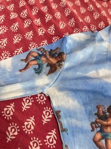 Angel Print Mesh Top