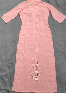 Peach Kurta Flower Embroidery 😊