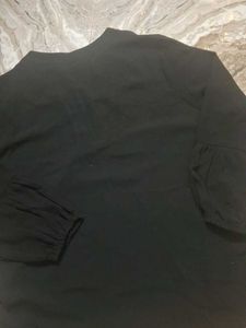 Black Blouse with Embellished Detail