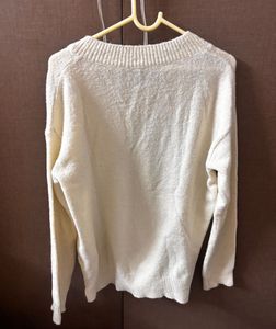 Very comfortable and cozy Cream V-Neck Sweater