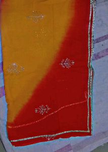 3 Shades Rajputi Cotton Odhna With Sitara Work