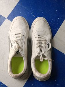 Puma White Leather Sneakers