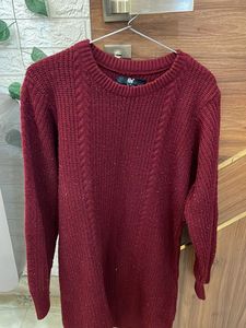 Burgundy Knit Sweater Dress