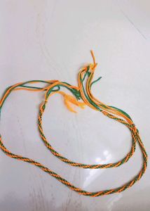 Orange And Green Thread Rakhi