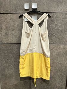 🍋 MANGO Colorblock Drawstring Dress – Chic Summer