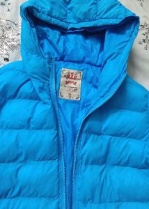 Puffed Long Jacket With Hood