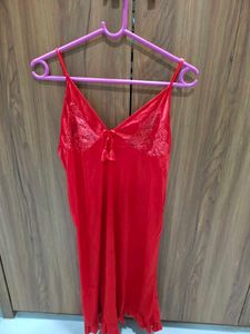 Red Lace Cami Slip Dress