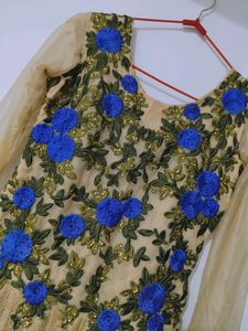 Beautiful Floral Gown With Matching Dupatta