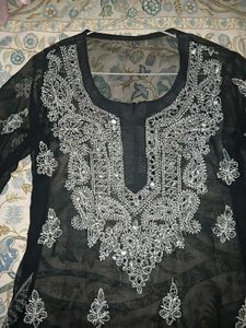 Beautiful Partywear black kurti with inner