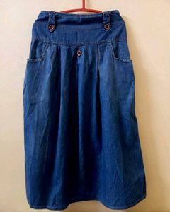 Women's Blue Denim Western Skirt