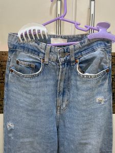 h&amp;m wide leg jeans high waist