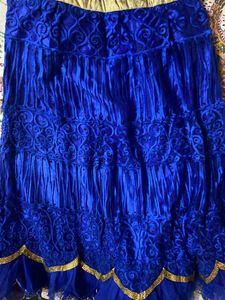 Blue Orange Lehnga Choli