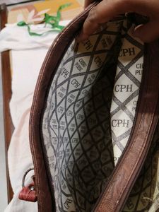 Brown &amp; Red Patterned Tote Bag