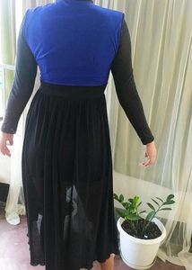 Chic Black Dress with Overlay