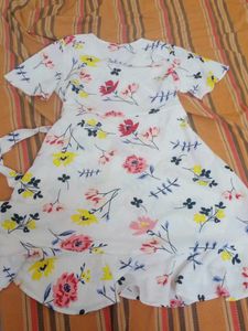 White A Line Floral Dress