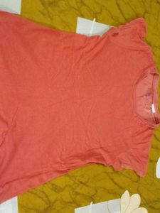 Peach Crew Neck Tee