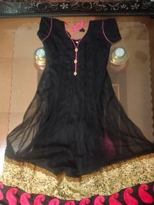 Black, Pink Gown