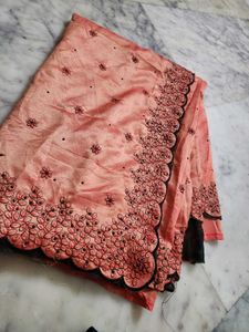 😍embroidery work saree 🥻 with blouse